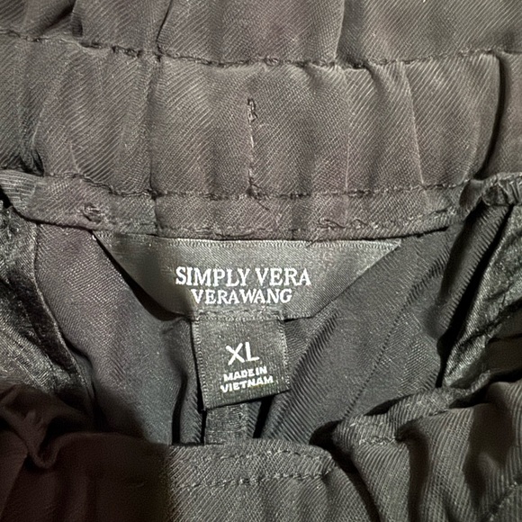 Simply Vera Vera wang women’s wide leg black pants white stripe - Picture 4 of 6